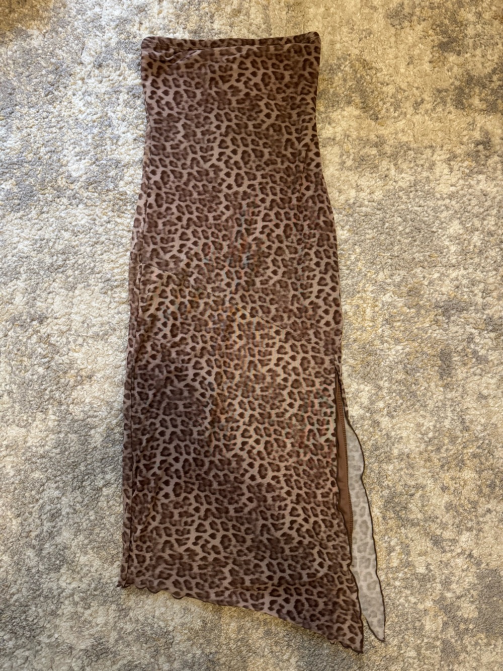 Leopard Print Mesh Dress